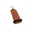 Medium Bronze Aluminium Key Tag Rectangle 75x30mm With A silver S-hook Fastener and Black Rubber Ring Side View