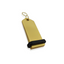 Medium Gold Aluminium Key Tag Rectangle 75x30mm With A silver S-hook Fastener and Black Rubber Ring Side View