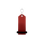 Medium Red Aluminium Key Tag Rectangle 75x30mm With A silver S-hook Fastener and Black Rubber Ring 