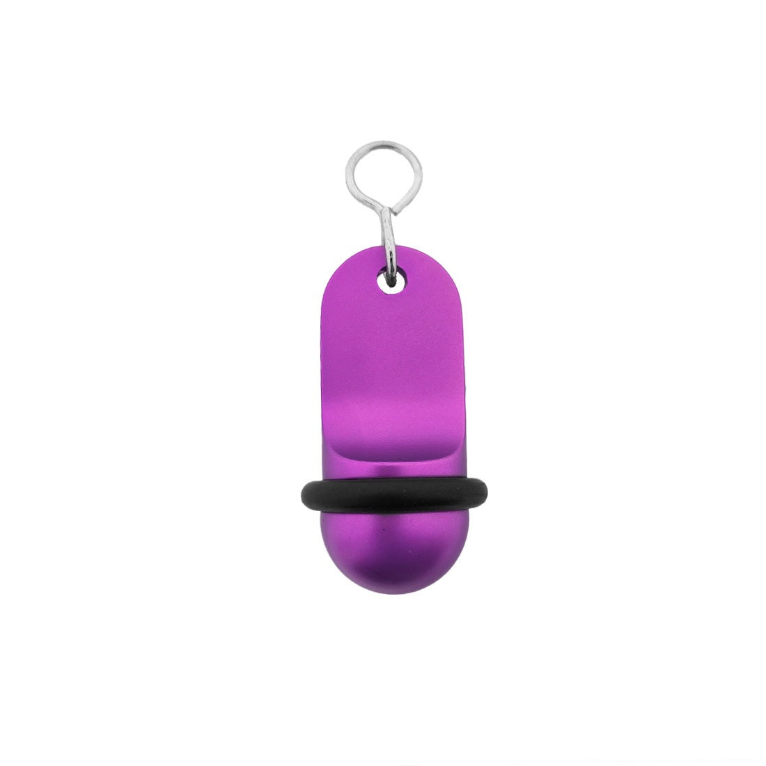 Purple Aluminium Hotel Key Tag Mini Classic  With Rubber Ring 