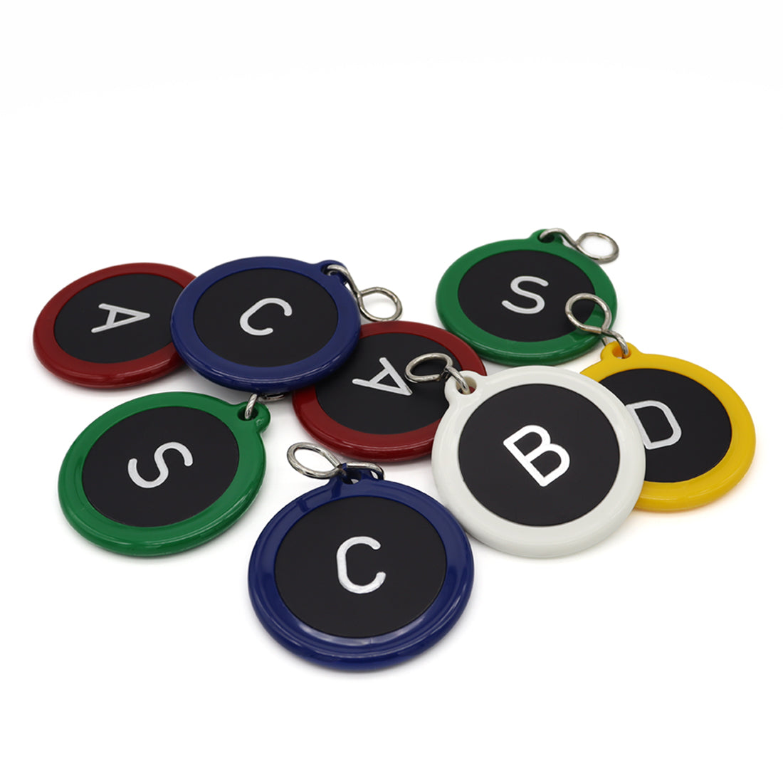 Round Sturdy Plastic Hotel Key Tags With Custom Engraving Made From Nylon Strong Durable and Colourful 
