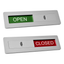 Open & Closed Status Sliding Door Sign Silver Aluminium 125x35mm