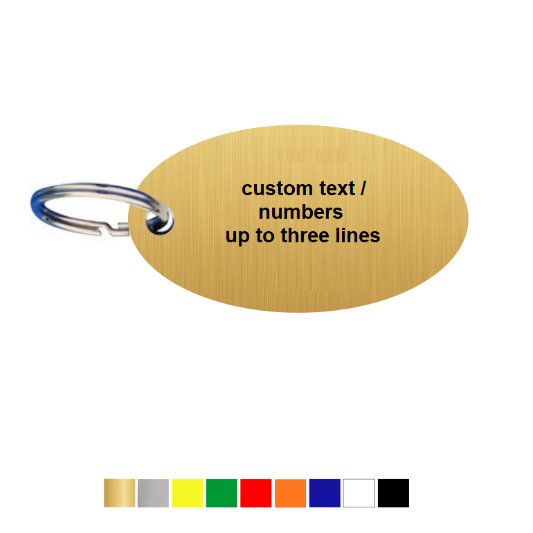 Oval Acrylic Key Tags with Up To Three Lines Text/Number Engraving