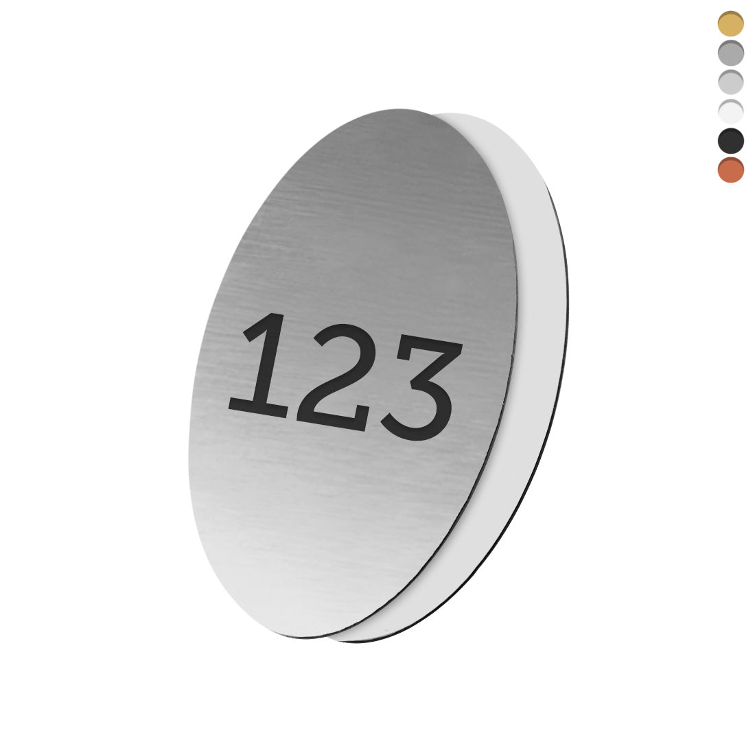 Oval Foil Number Tags With Adhesive Tape Backing Vertical Orientation