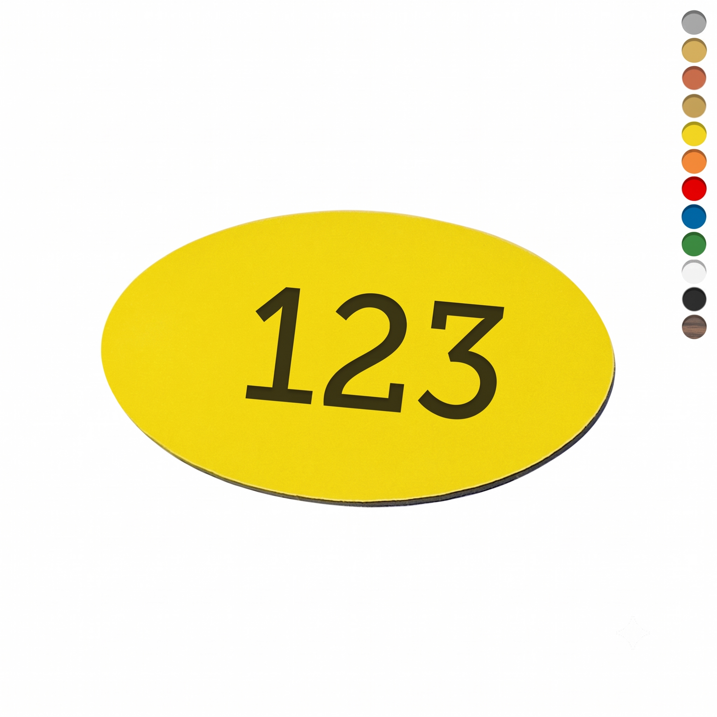 Oval Acrylic Number Tags No Fixing Method