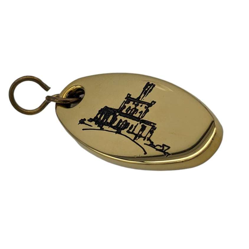 Oval Gold Brass Hotel Key Tags With Custom Engraving