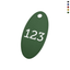 Oval Colour Aluminium Number Tags With One Hole at the Top 50x25mm