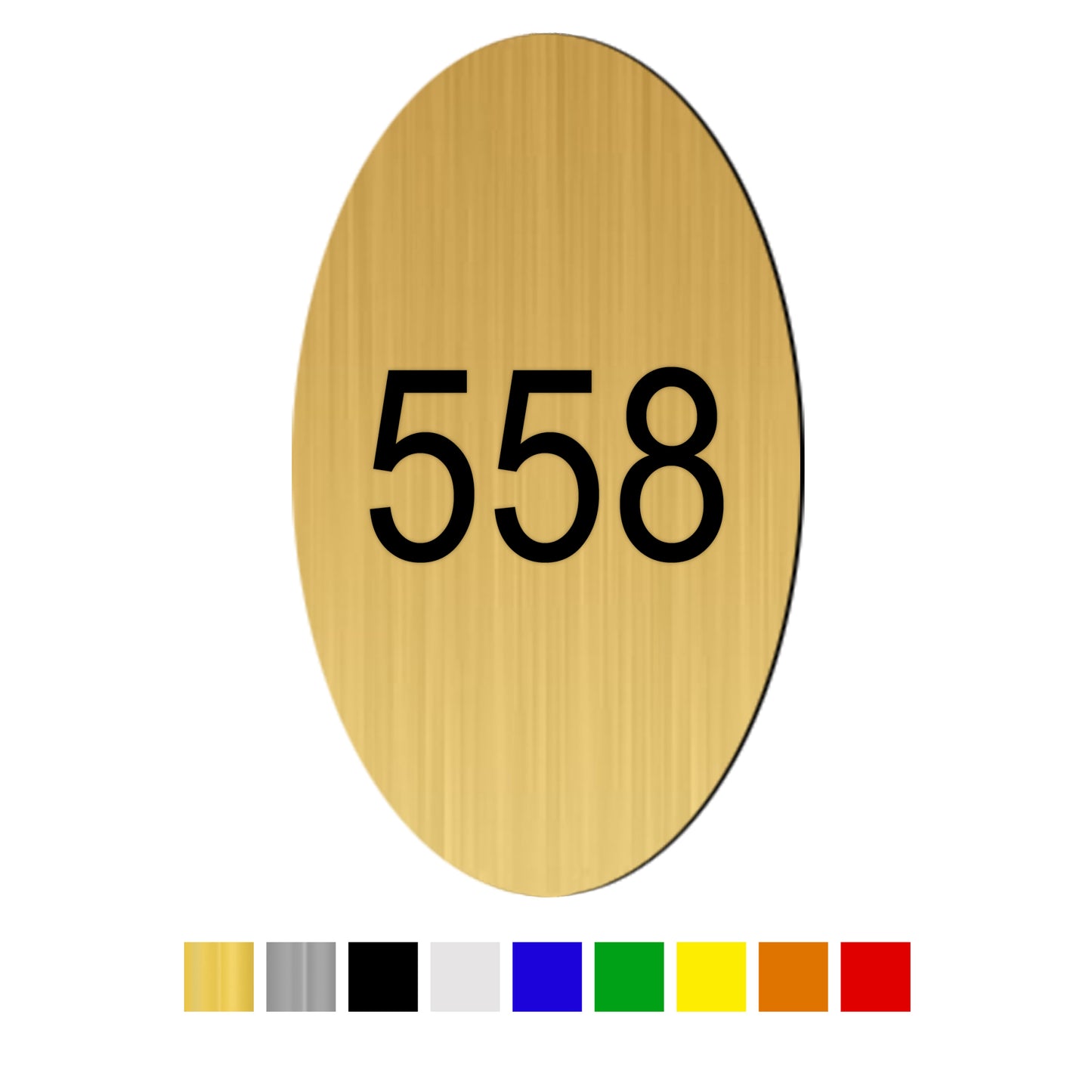 Oval Acrylic Number Labels Vertical