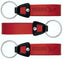 Oval Leather Hotel Key Tags With Black Nylon Connector and Split Key Ring | 100x25mm | Hot Stamped Engraving