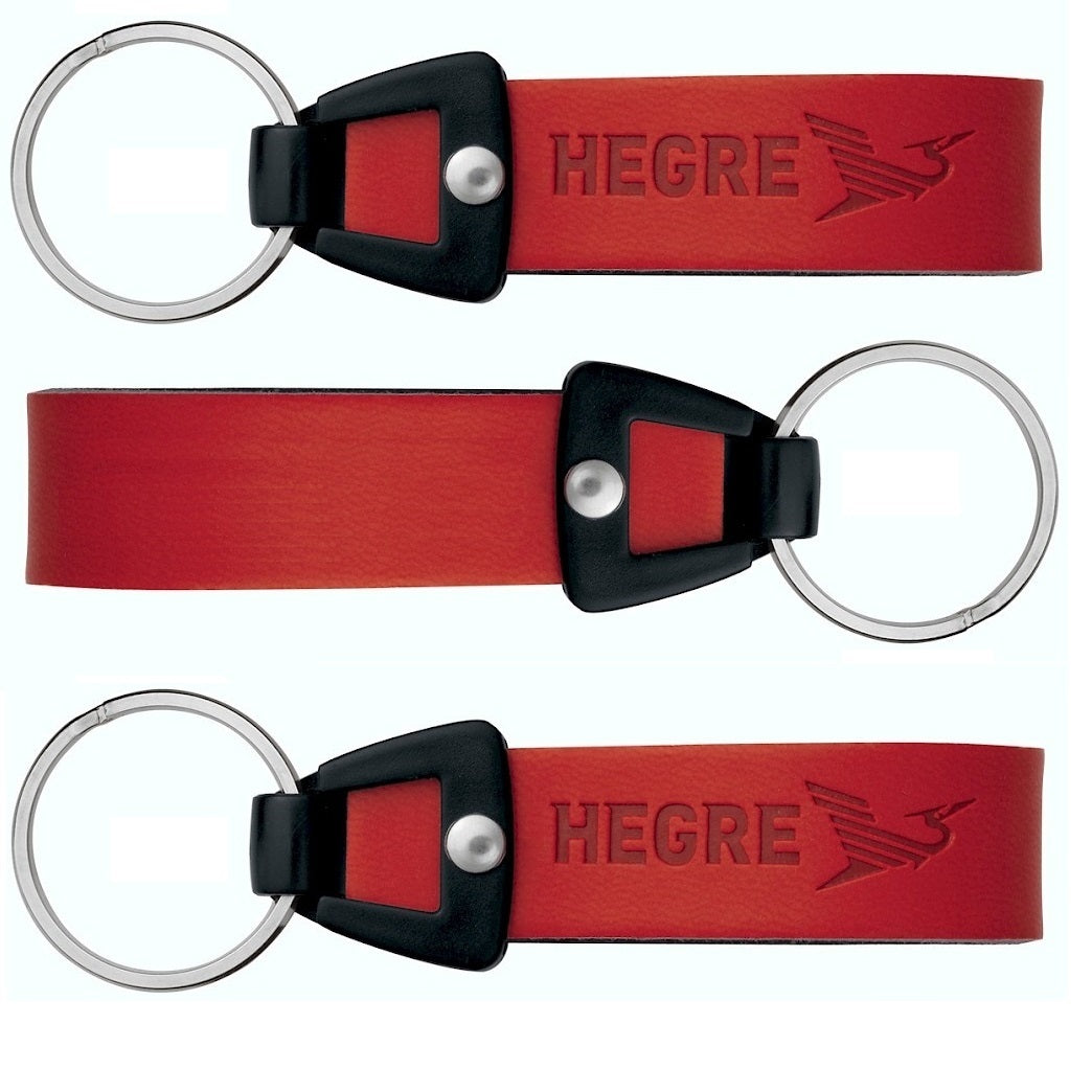 Oval Leather Hotel Key Tags With Black Nylon Connector and Split Key Ring | 100x25mm | Hot Stamped Engraving