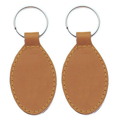 Oval Leather or Artificial Leather Hotel Key Tags | 90x40mm | With Hot Stamped Engraving