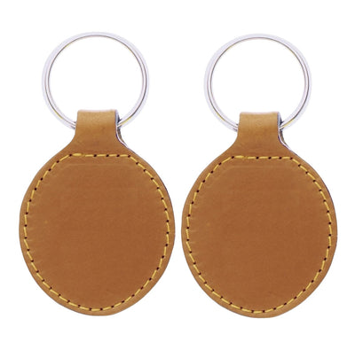 Oval Leather or Artificial Leather Hotel Key Tags | 80x45mm | With Hot Stamped Engraving