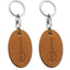 Oval Leather Hotel Key Tags | 90x35mm | With Hot Stamped Engraving