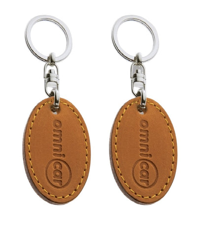 Oval Leather Hotel Key Tags | 90x35mm | With Hot Stamped Engraving