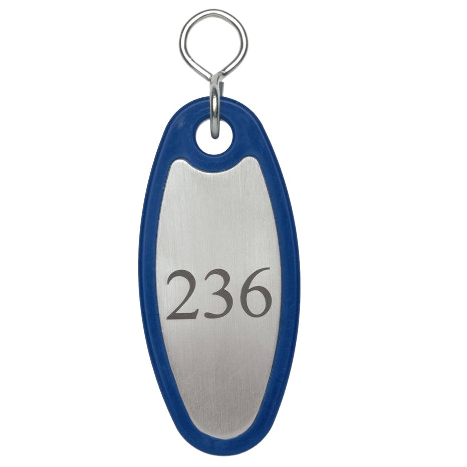 Colourful Oval Nylon Hotel Key Tags with S-Hook and Custom Engraving