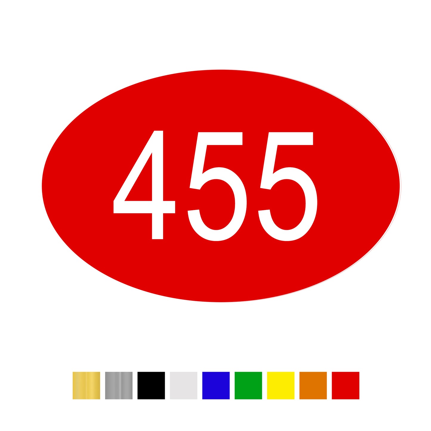 Oval Acrylic Number Labels Horizontal