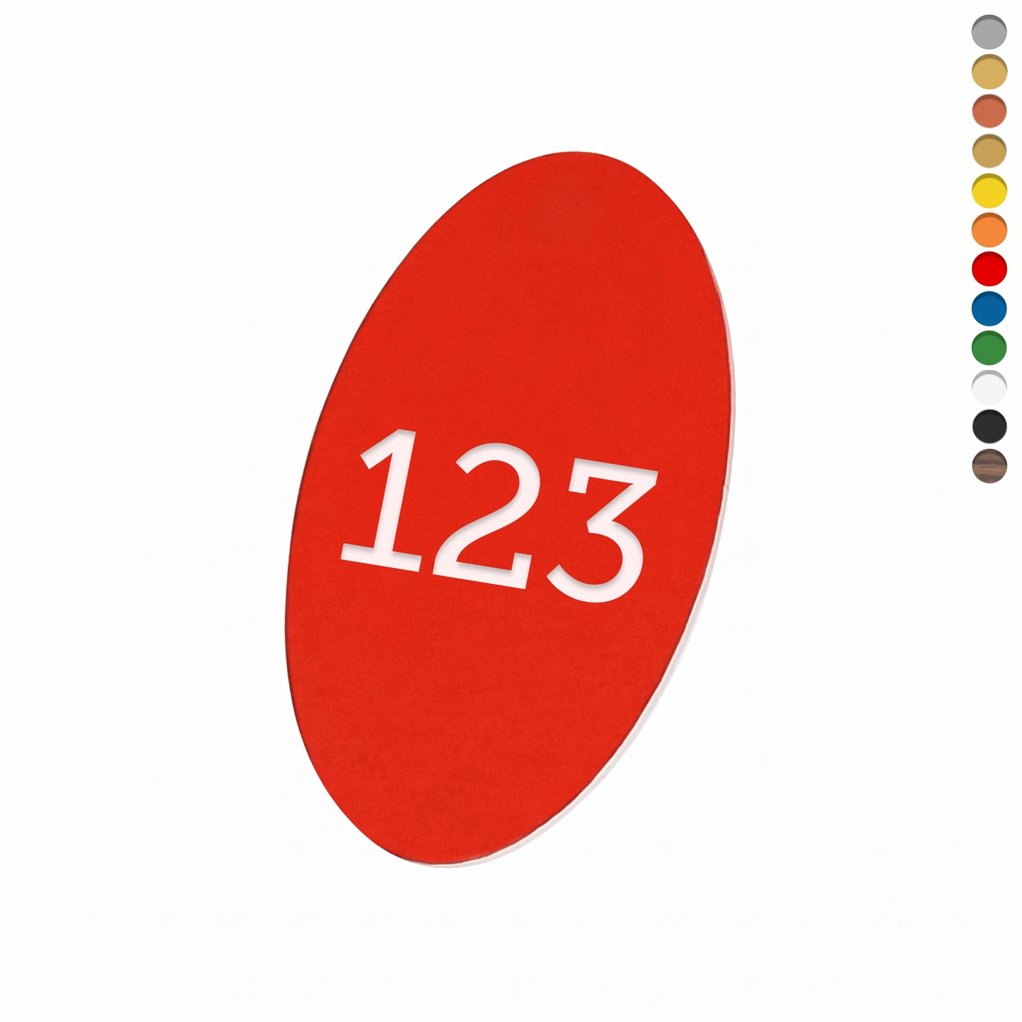 Oval Acrylic Number Tags With Vertical Orientation 