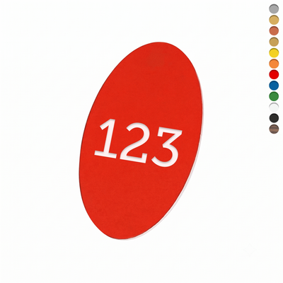 Oval Acrylic Number Tags With Vertical Orientation 