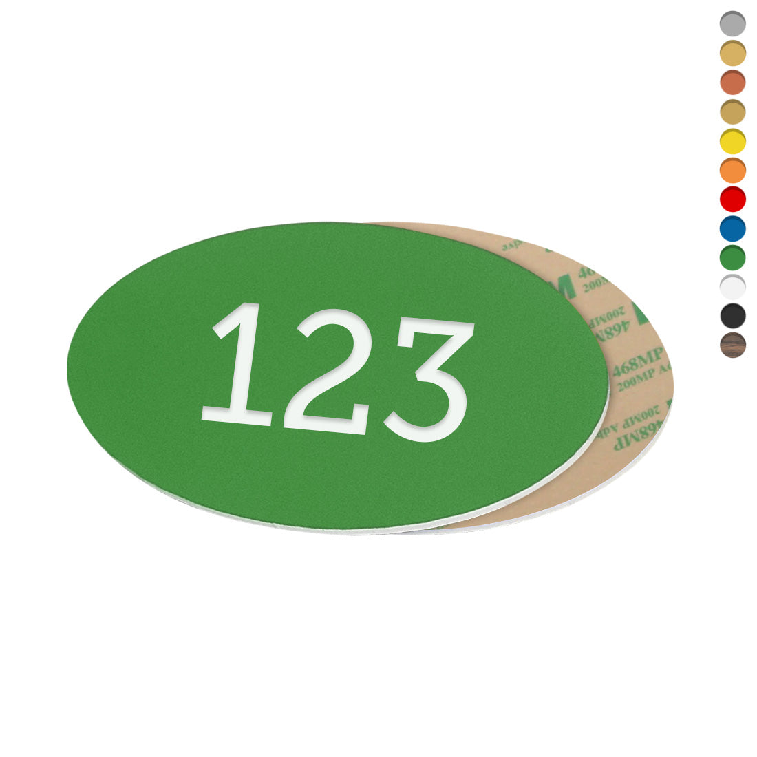 Oval Acrylic Number Tags With Adhesive Tape Backing