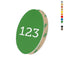 Oval Acrylic Number Tags In Vertical Orientation With Adhesive Tape Backing