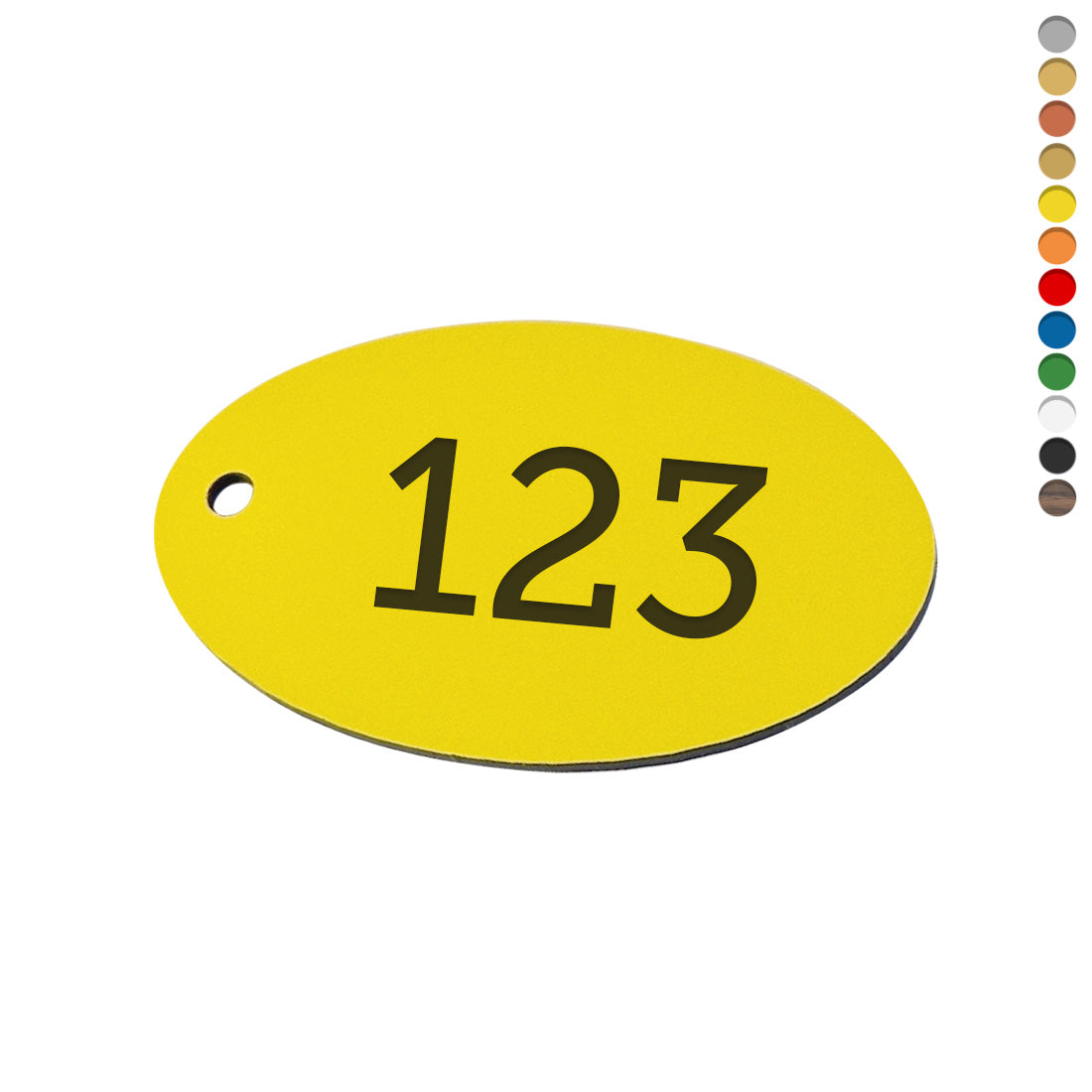Oval Acrylic Number Tags With One Drill Hole