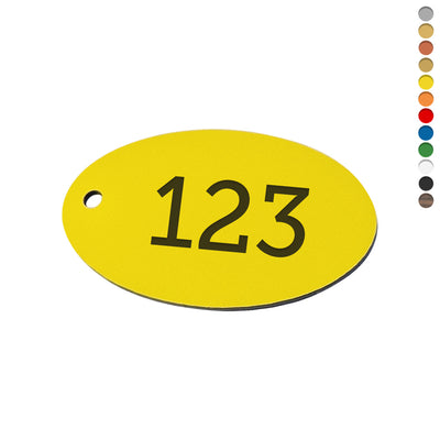 Oval Acrylic Number Tags With One Drill Hole