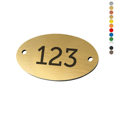 Oval Acrylic Number Tags With Two Drill Holes Left and Right