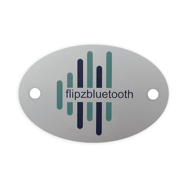 Oval Aluminium Logo Plates Full Colour Engraved with Two Drill Holes