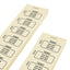Paper Ticket Strips On Pastel Yellow Paper With Three Lines of Custom Text and Sequential Numbering