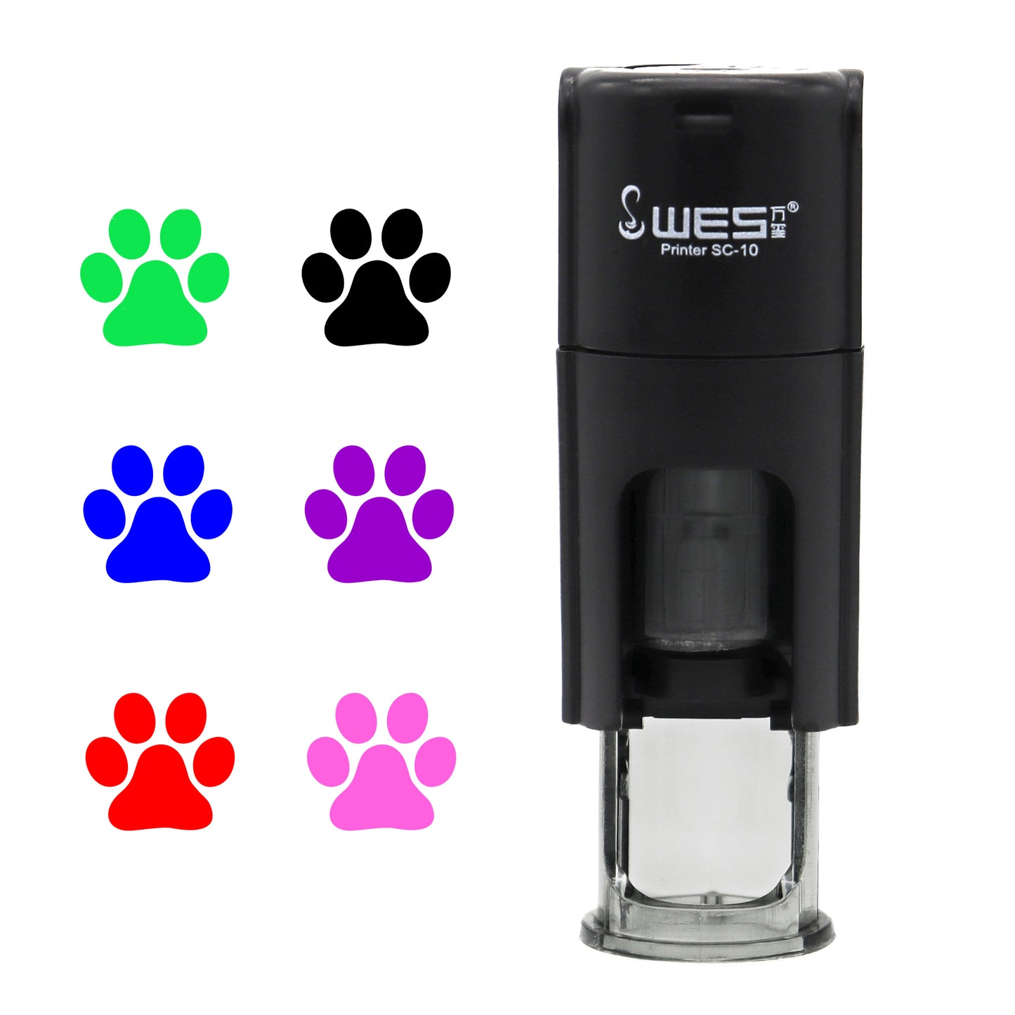 Paw Print Stamp with available ink colours