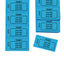 Custom Printed Ticket Strips With Three Lines Of Text Sequentially Numbered Blue 5 or 10 ticket strips perforated for easy dispensing