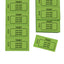 Custom Printed Green Ticket Strips With 3 lines of Custom Printing and Consecutive Numbering