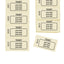 Perforated Paper Ticket Strips With Consecutive Numbering And Three Lines of Text 