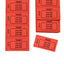 Perforated Red Paper Tickets On Strips With Text and Consecutive Number Printing