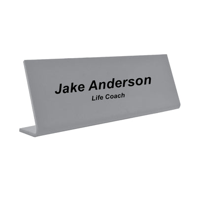 Personalised Desk Name Plate - Silver Plexiglass