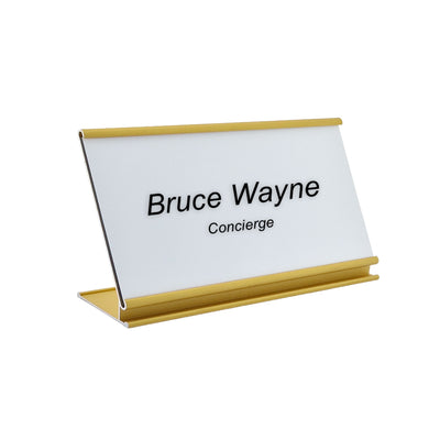 Personalised Desk Name Plate 170x100mm - Gold Aluminium