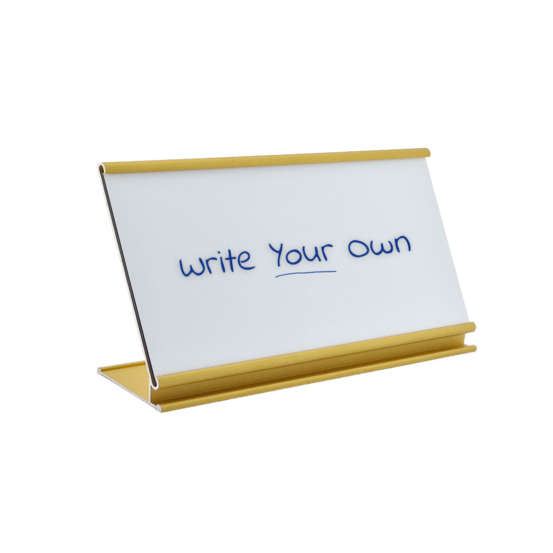 Desk Name Sign with Paper Inserts | Premium Gold Aluminium Desk Sign ...