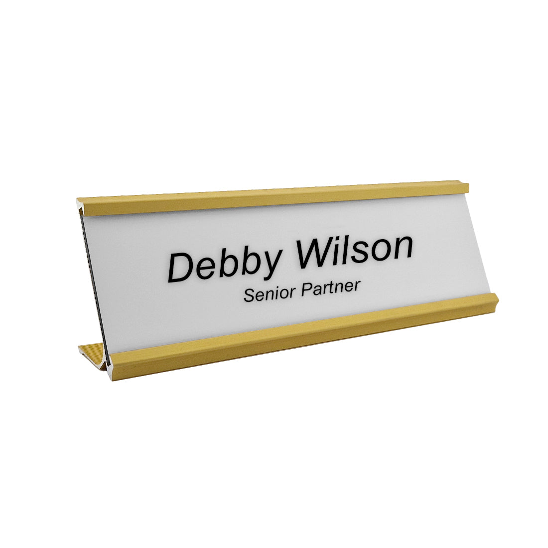 Personalised Gold Desk Sign with Changeable Name Plate | Desk Name ...