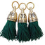 Brass Hotel Key Tags With Colourful Fabric Tassel and Custom Engraving