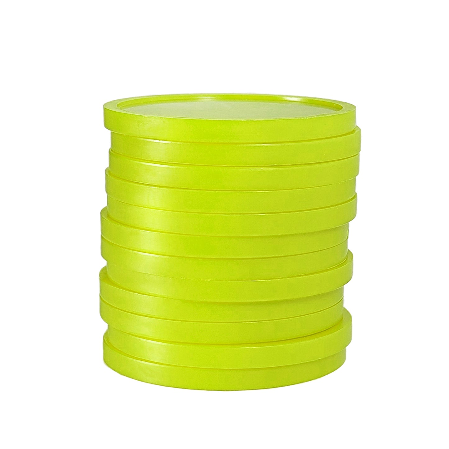 Neon Yellow Plastic Tokens