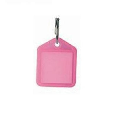 Heavy Duty Label Window Key Tags Pink 38x22mm 100 Pack