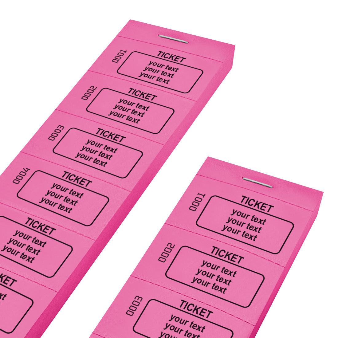 Pink Paper Ticket Strips With Text And Number Printing 