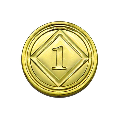 Plastic Drink Tokens '1' Gold Plated 29mm