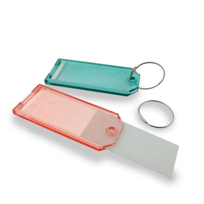 Label Window Key Tags with Key Ring 75x31mm