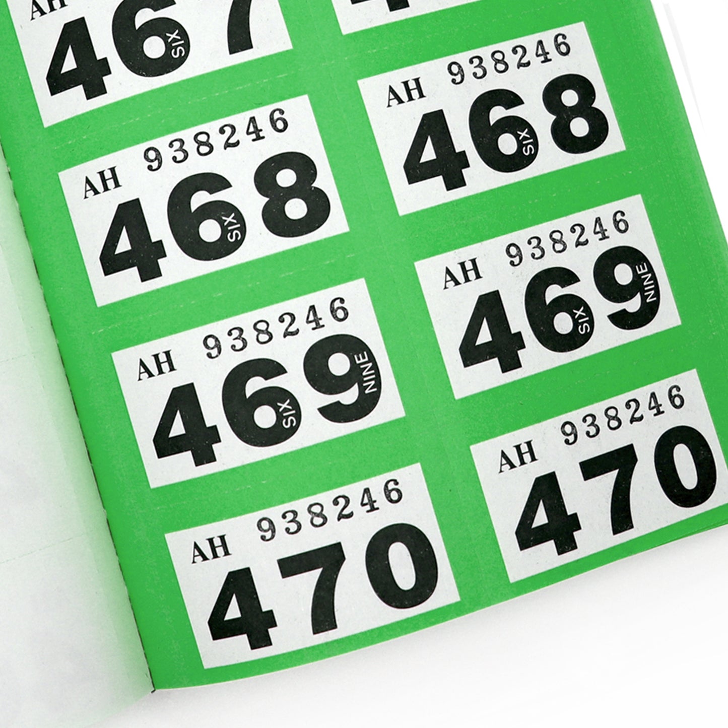 Raffle Check Ticket Books Double Numbers 1-1000 Green