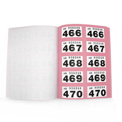 Pink Raffle Ticket Book Open View