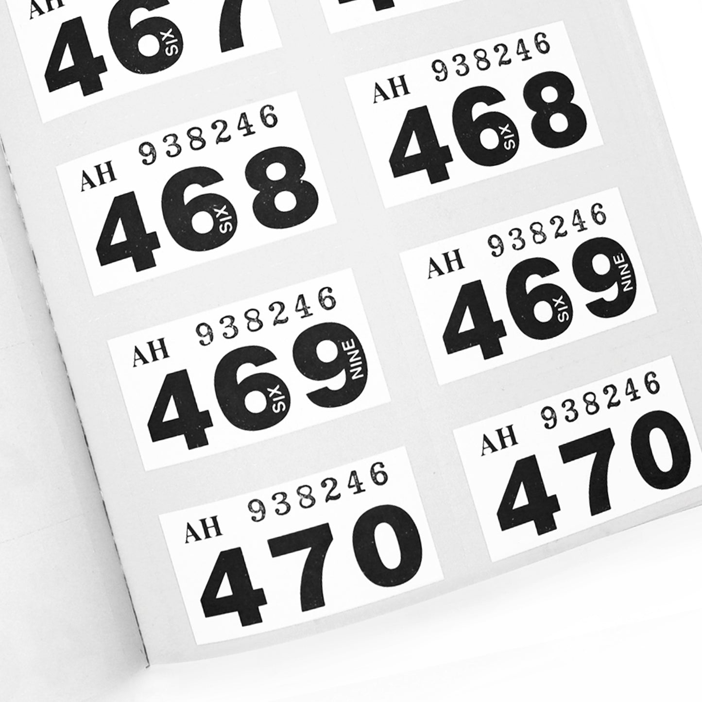 White Double Numbers Close Up Image