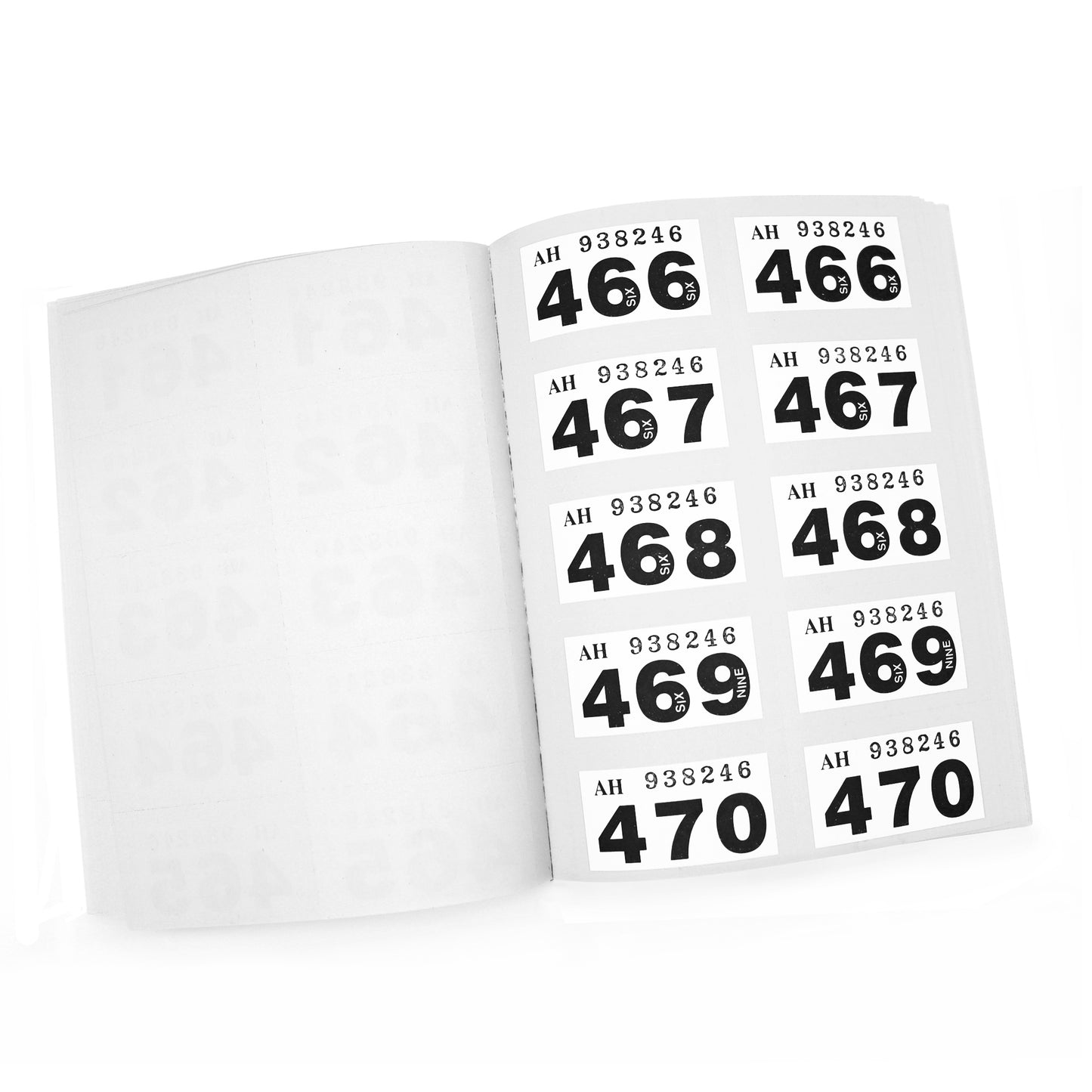 Raffle Ticket Book Double Numbers White Tickets With Black Printing