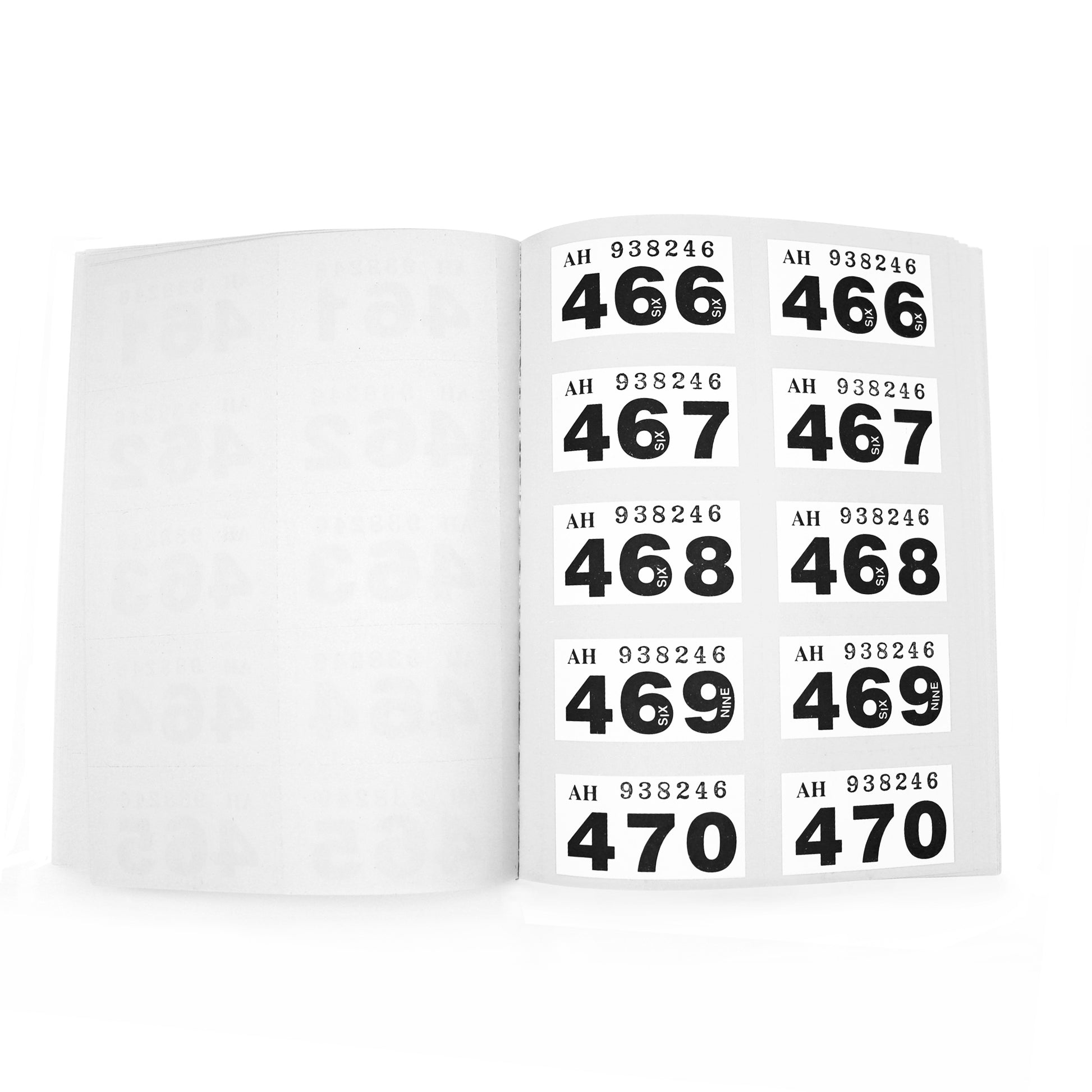 White Raffle Ticket Book Double Number Cloakroom Tickets  Open Book Image