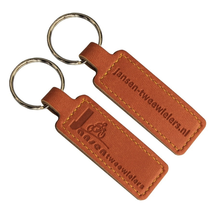 Rectangle Leather or Artificial Leather Hotel Key Tags | 95x23mm | With Hot Stamped Engraving